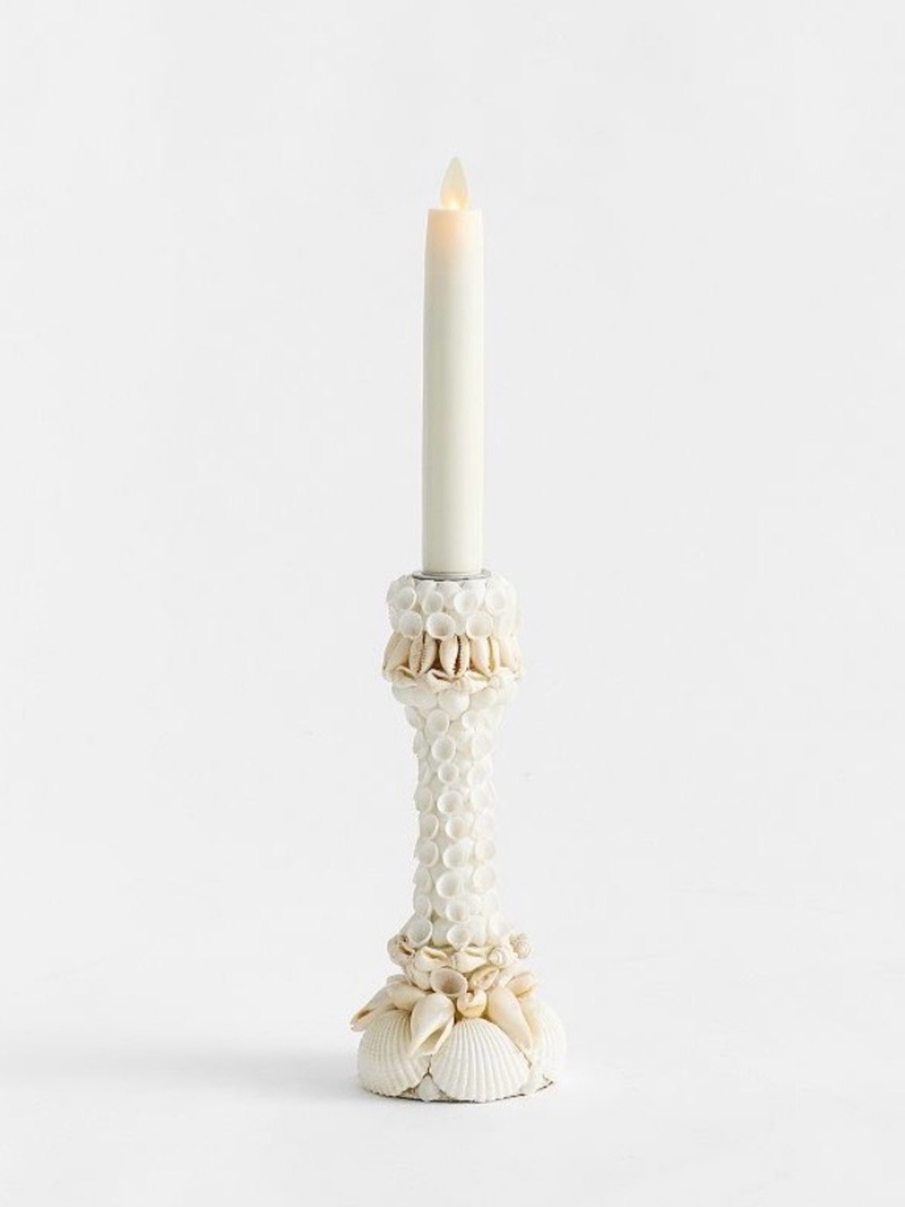 Pottery Barn Mira Shell Candle Holder & Candle Set